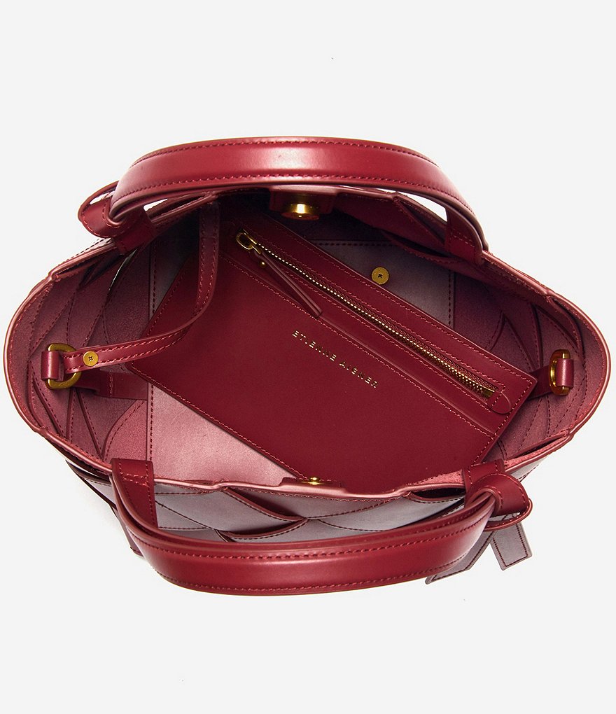 Etienne Aigner Ella Leather Woven Satchel Bag