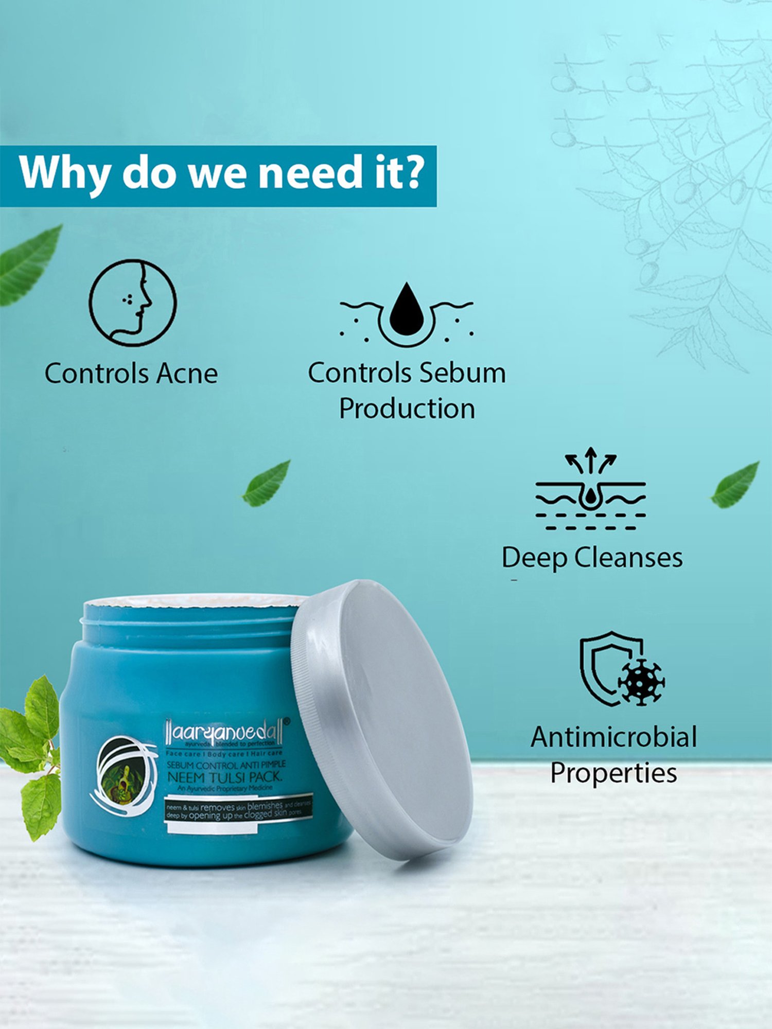 Aryanveda Neem Tulsi Face Pack - 400 gm