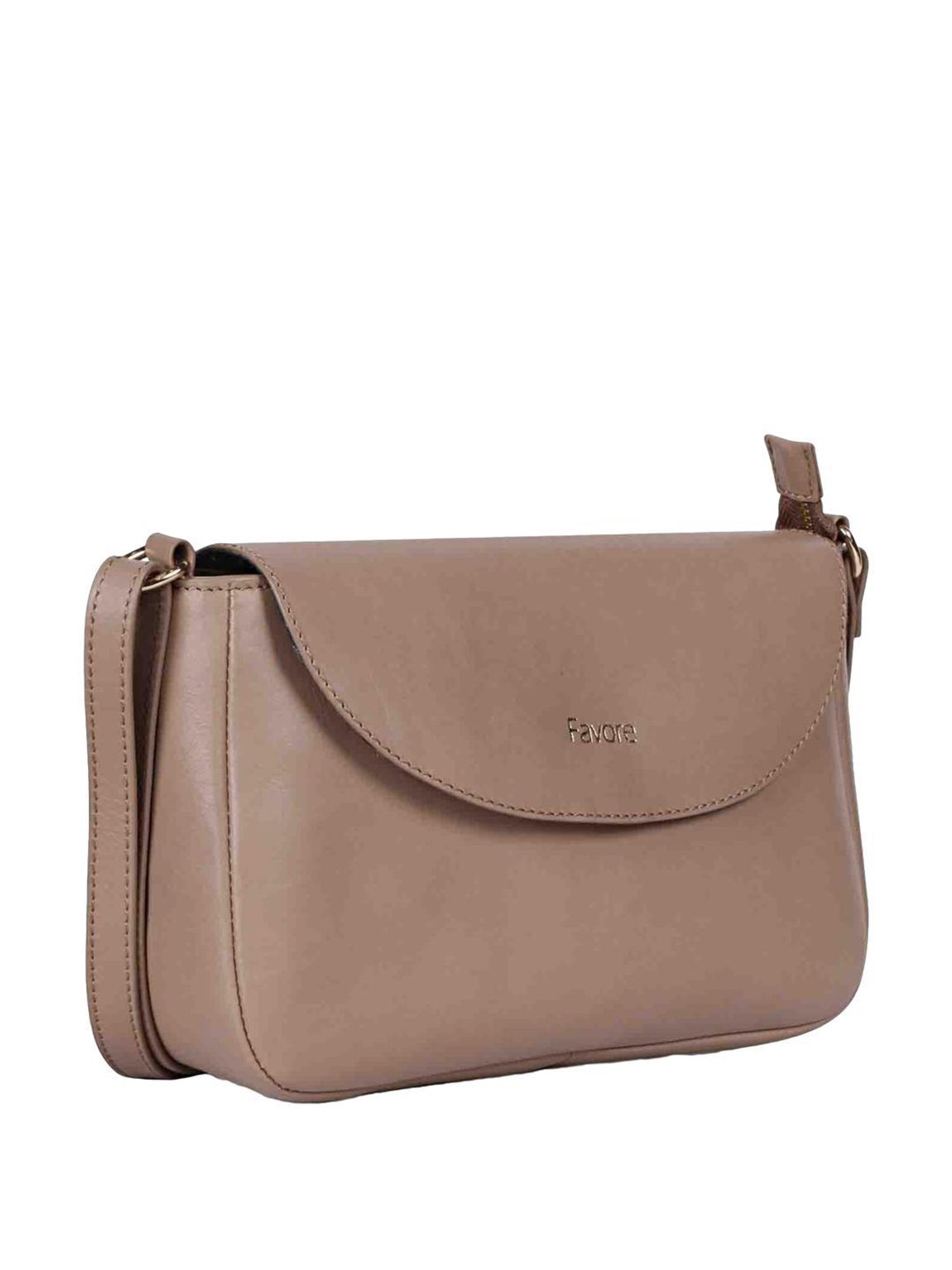 Favore Peach Solid Small Sling Handbag