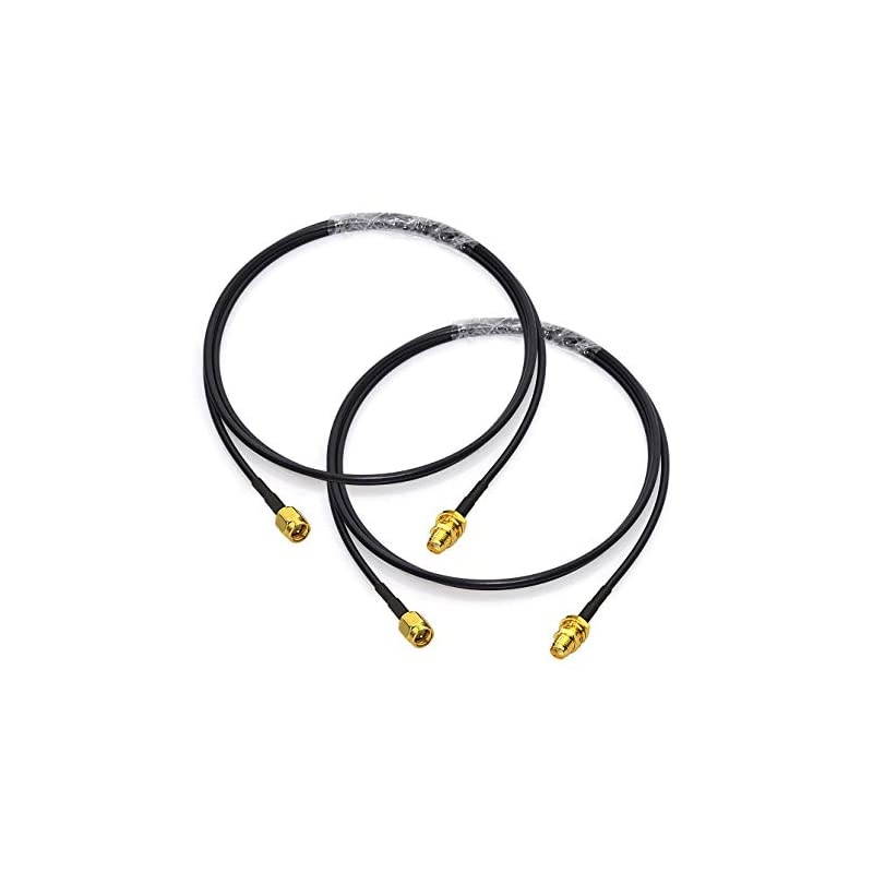 SMA Male to SMA Female Bulkhead Mount RG174 Antenna Extension Cable 3m 10 feet (2-Pack) Compatible with 4G LTE Router Gateway Modem Mobile Cellular Receiver