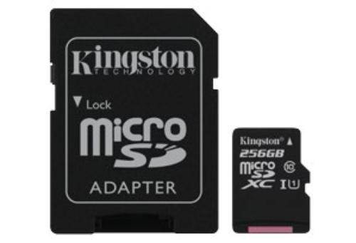 Kingston SDCS/256GBSP Canvas Select - Flash Memory Card - 256GB - UHS-I U1 / Class 10 - microSDXC