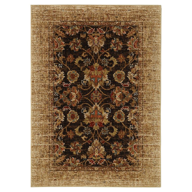 Gold Floral Woven Area Rug 5'X7' - Karastan
