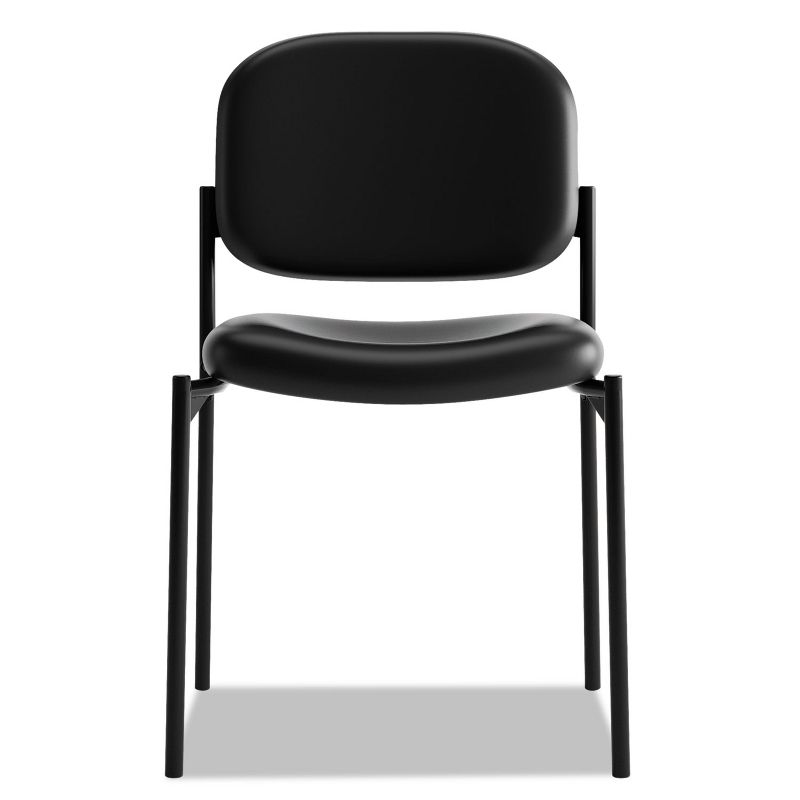 Basyx VL606 Series Stacking Armless Guest Chair Black Leather VL606SB11