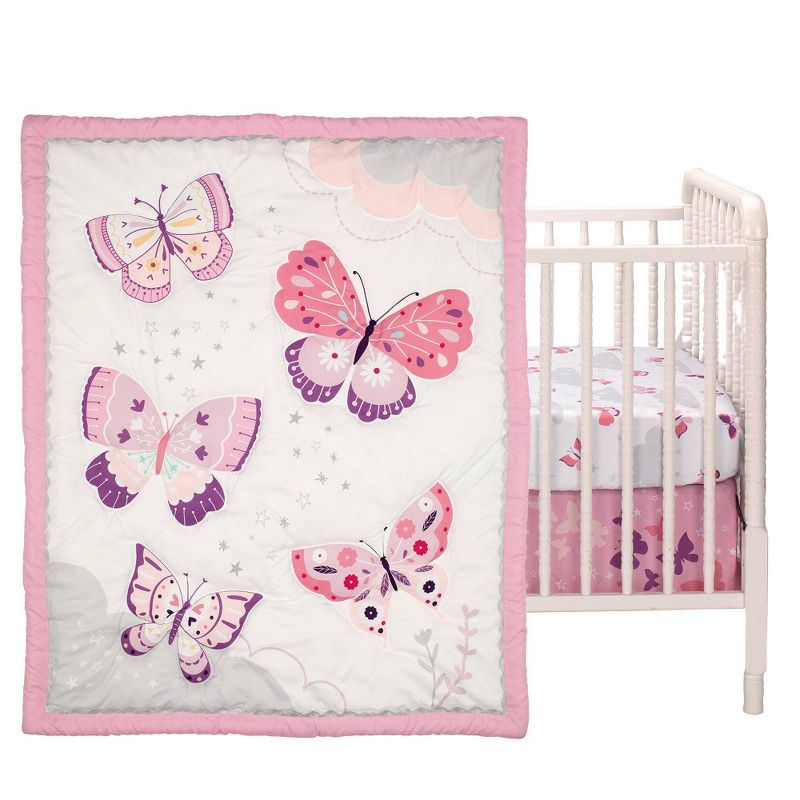Bedtime Originals Butterfly Kisses Crib Bedding Set - 3pc