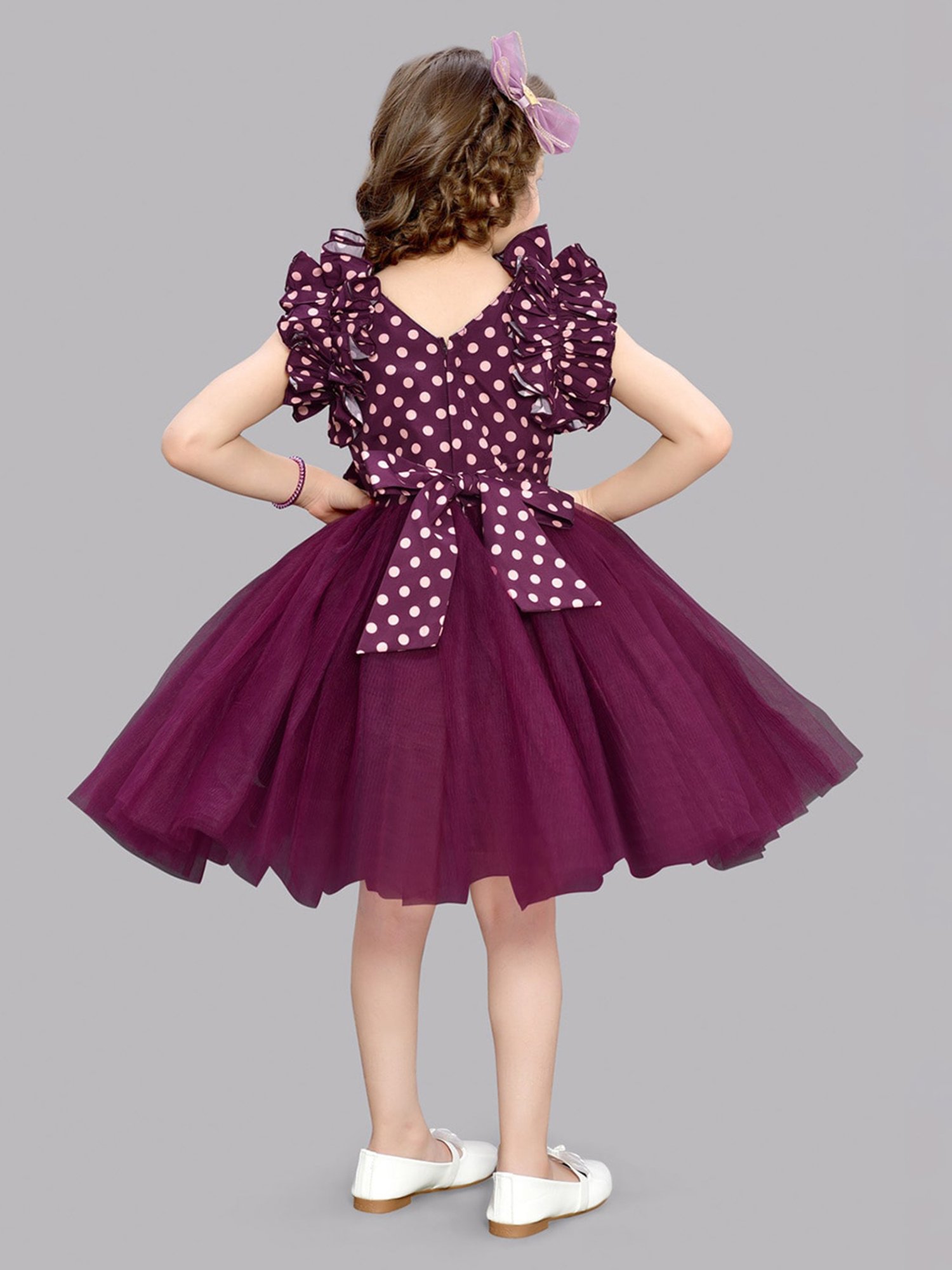 Many Frocks Kids Red Solid Dress