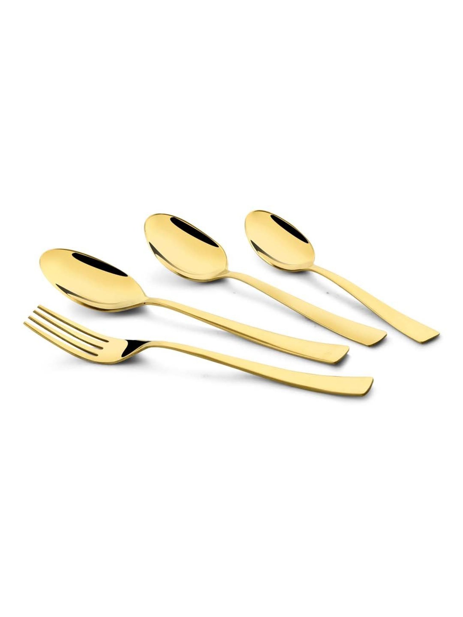 FnS Alexa Gold Stainless Steel Cutlery - Set of 24