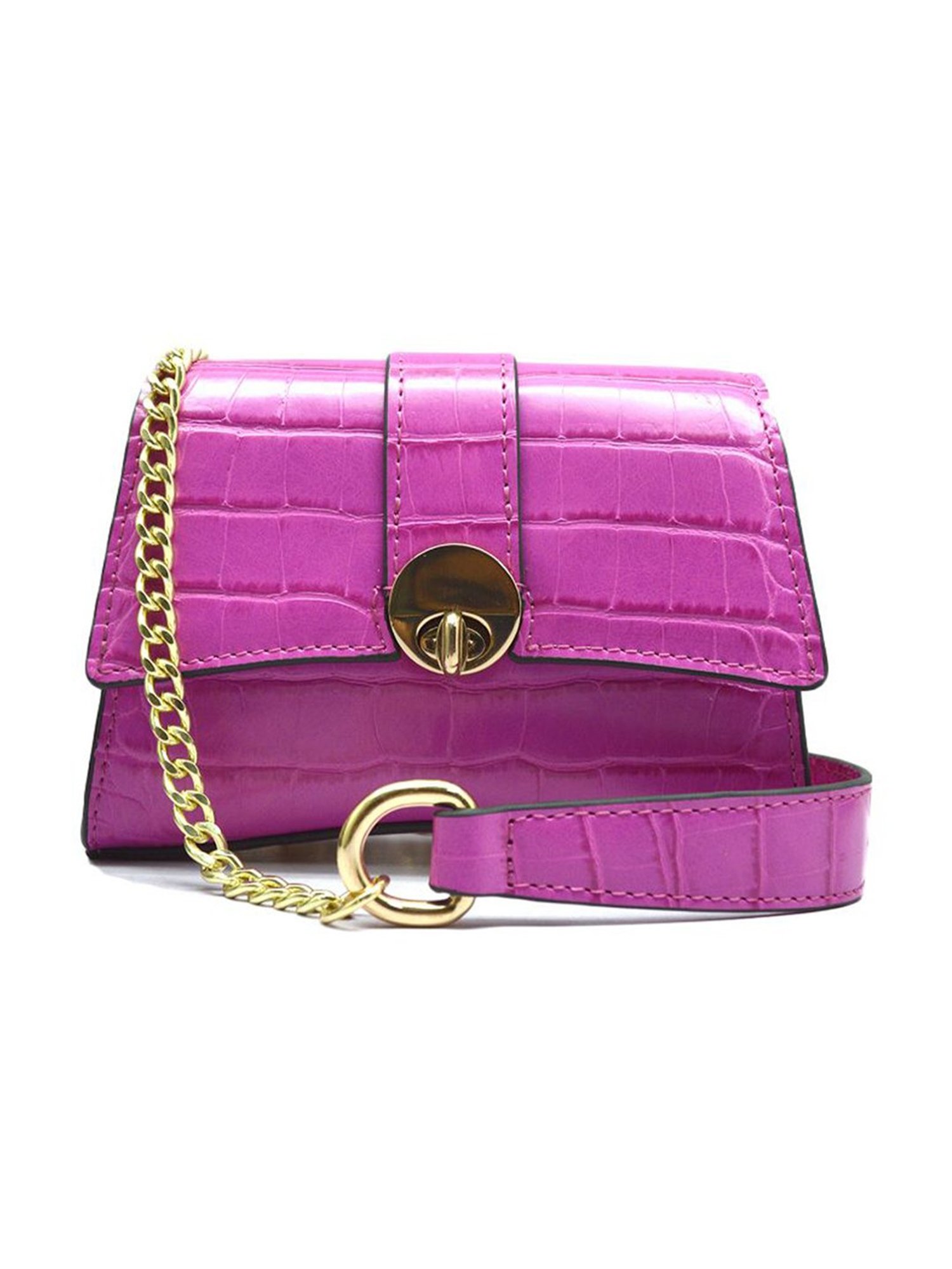 BELWABA Pink Textured Small Cross Body Bag