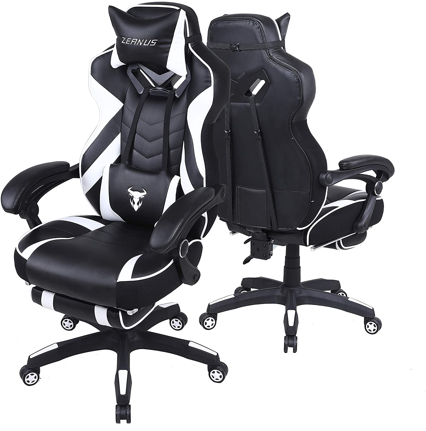 Gaming Chair, Racing Style Computer Desk Chair Padded Armrests Ergonomic Lumbar Support Adjustable Height