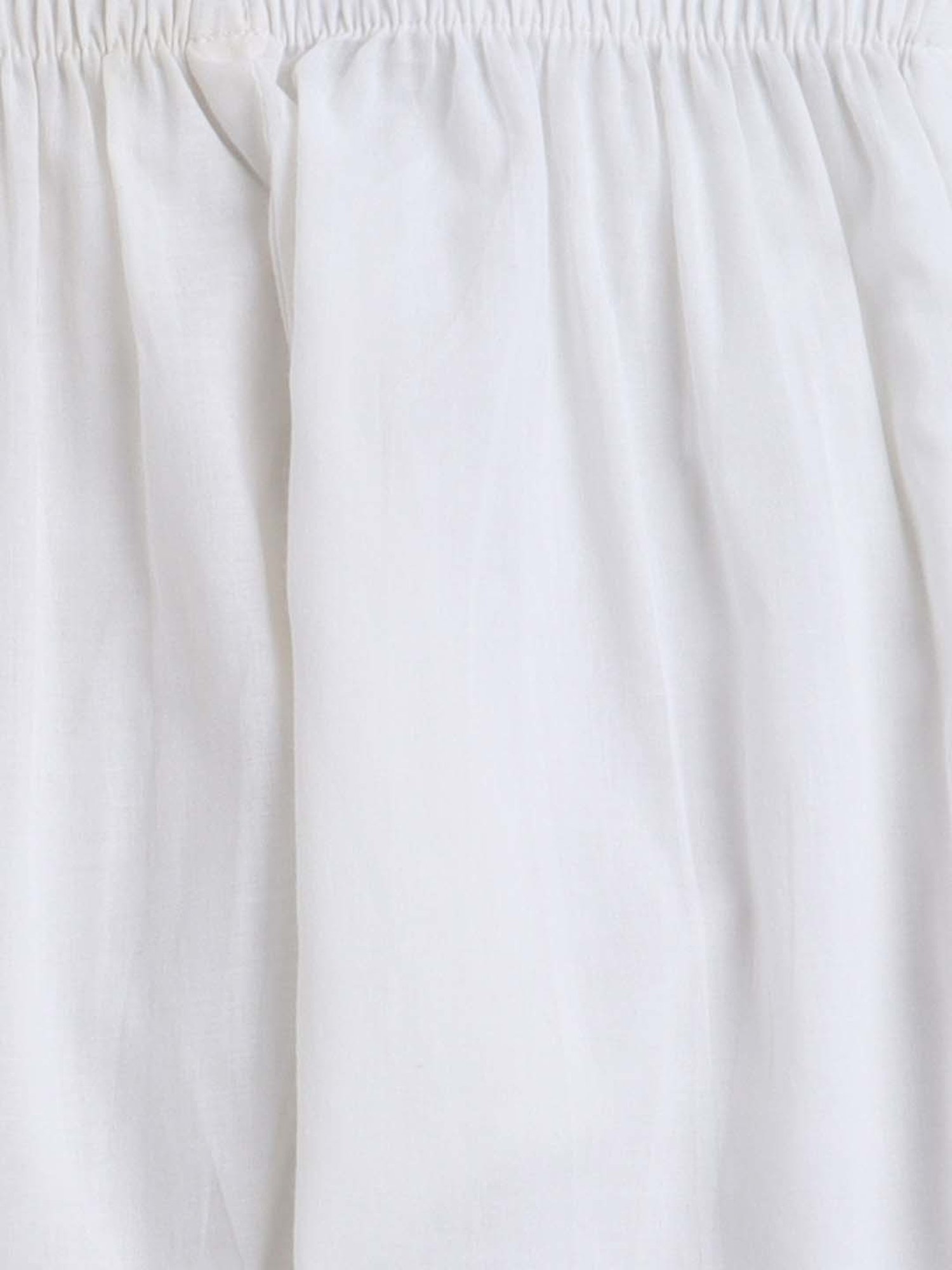 The Magic Wand Kids Peach & White Cotton Printed Full Sleeves Kurta Set