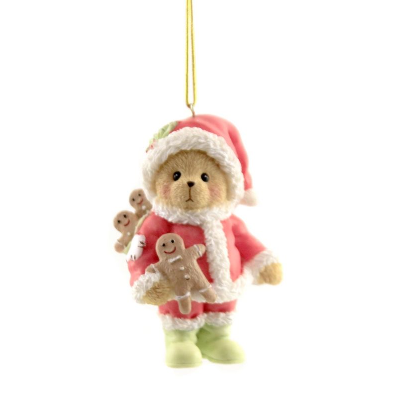 Cherished Teddies 3.0" Santa Teddy Ornament Gingerbread Hillman  -  Tree Ornaments