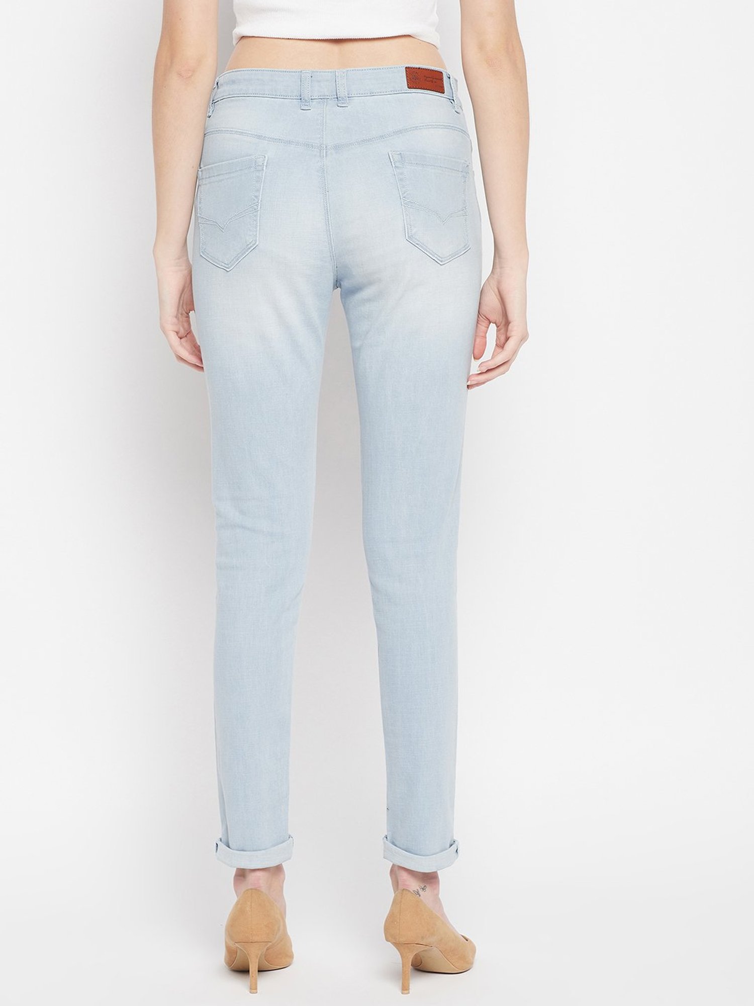 Crozo By Cantabil Light Blue Regular Fit Mid Rise Jeans