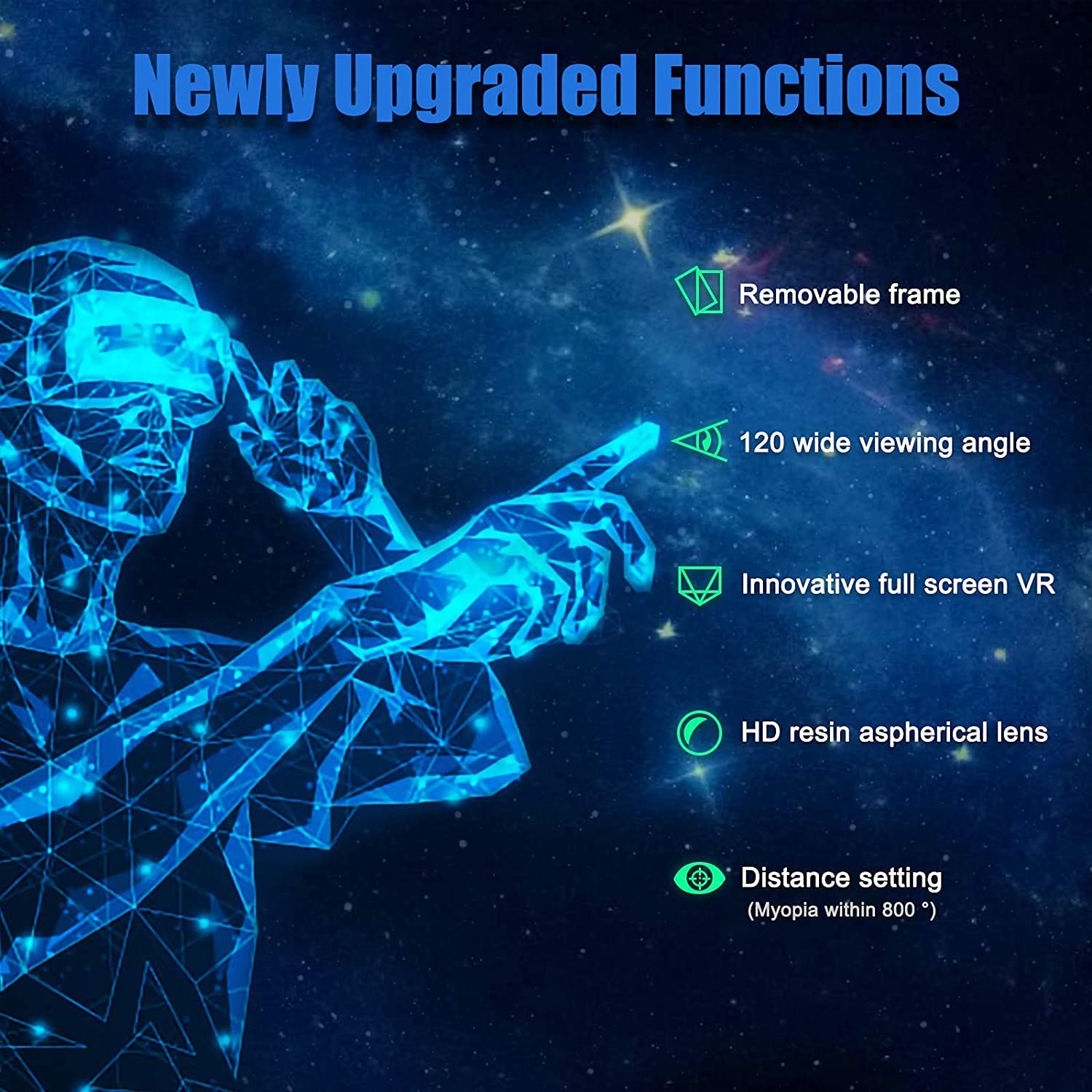 VR Headset with Controller Adjustable 3D VR Glasses Virtual Reality Headset HD Blu-ray Eye Protected Support 5~7 Inch for Phone/Android (Black)