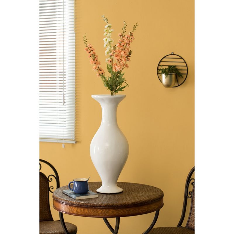 Uniquewise Large White Modern Fiberglass Vase 23.5 Inch High