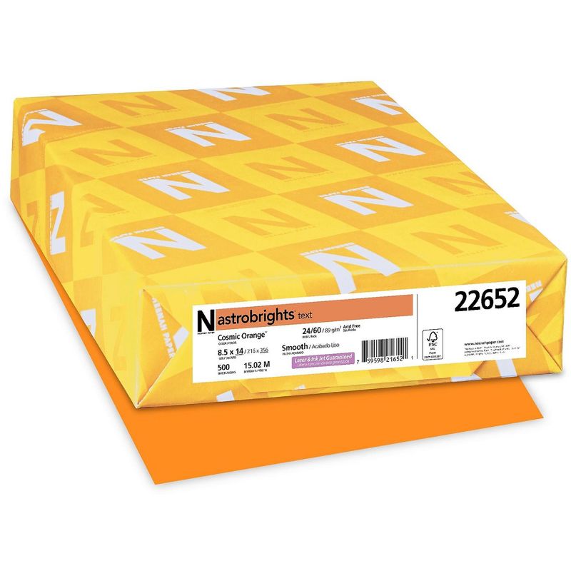 Astrobrights Multipurpose Paper 24 Lbs. 8.5" x 14" Cosmic Orange 495486