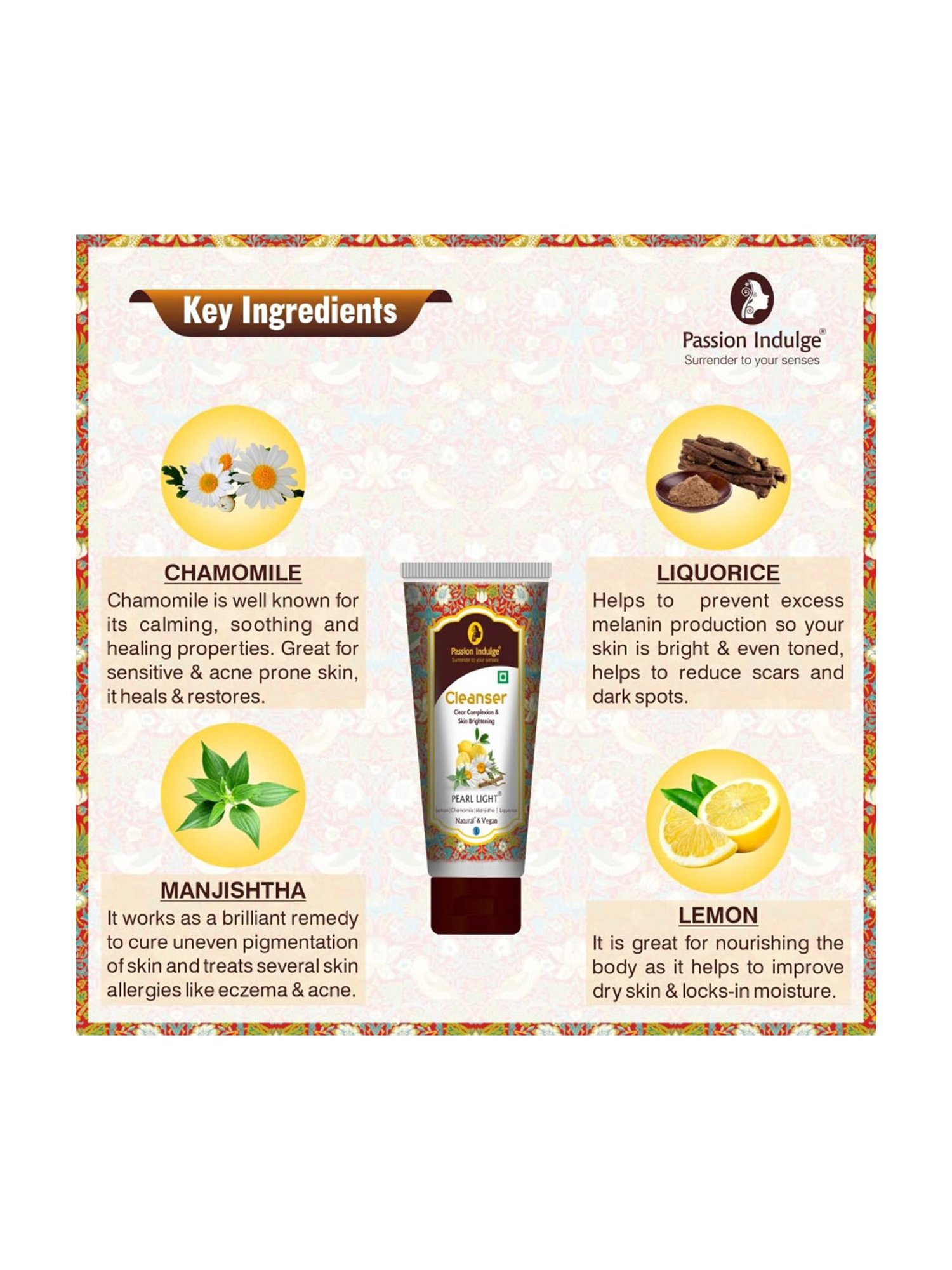 Passion Indulge Pearl Light Spot Reduction & Skin Lightening Cleanser - 100 ml