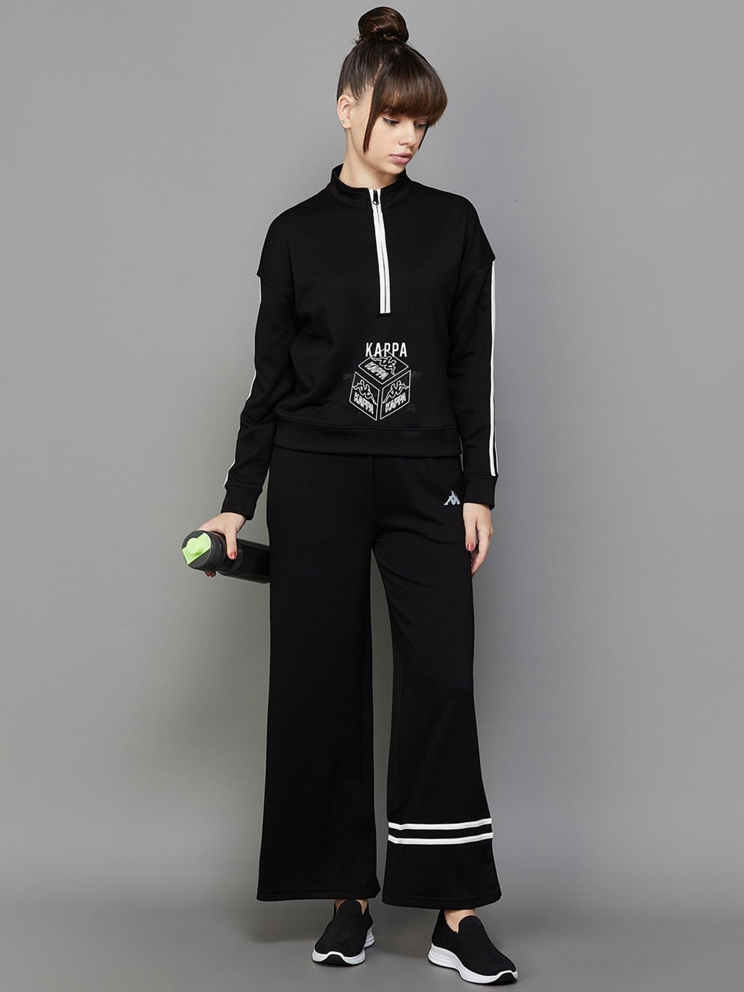 KAPPA Black Printed Sports Sweatshirt