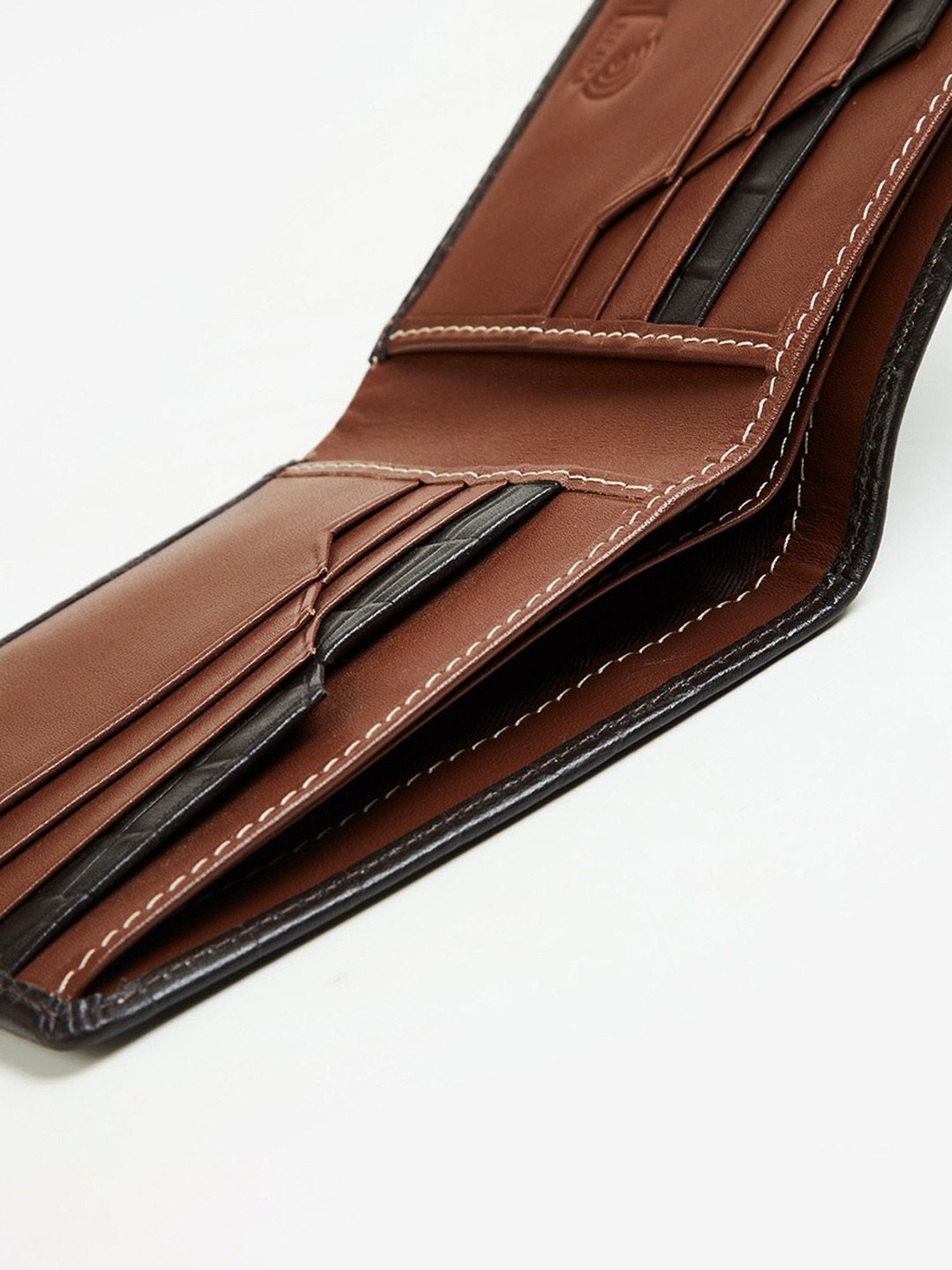 Code by Lifestyle Black Leather Textured Bi-Fold Wallet for Men