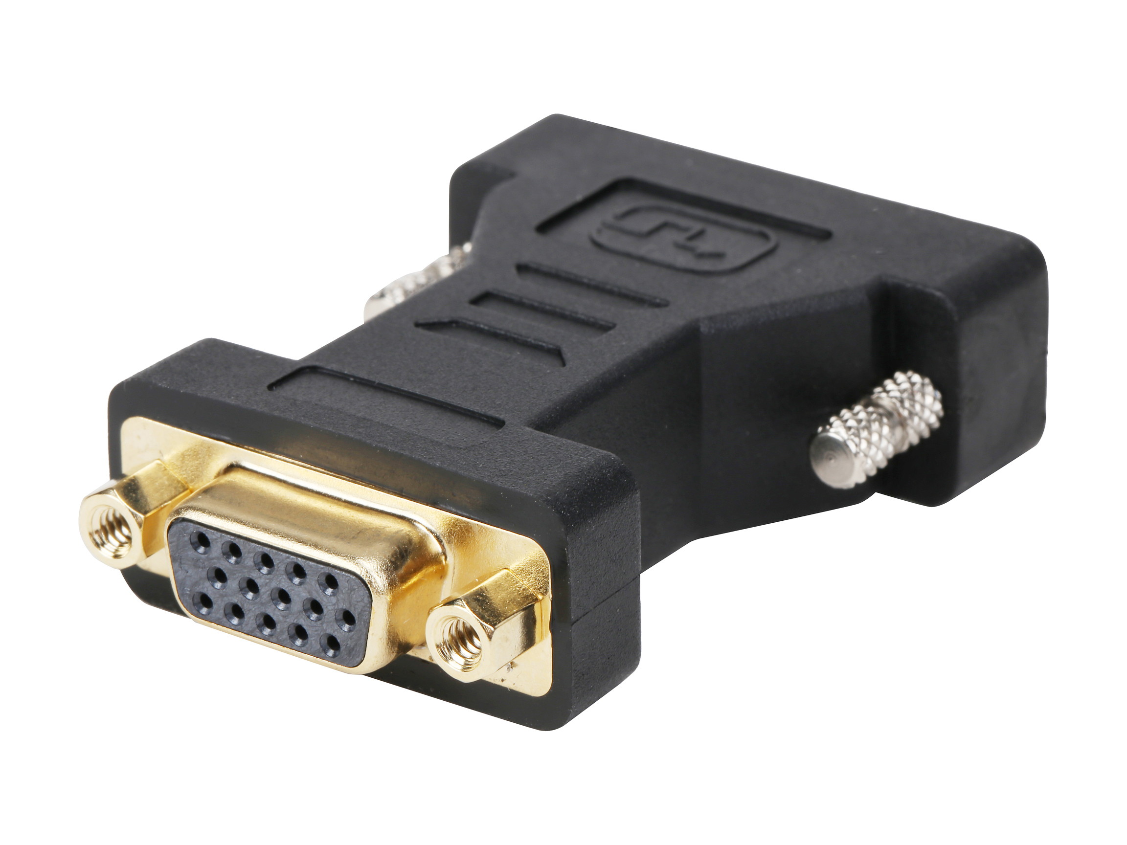 Coboc EA-AD-DVI2VGA-MF Black Color Dual Link DVI-I(24+5) Male to VGA Female Analog Video Adapter,Gold Plated,M-F