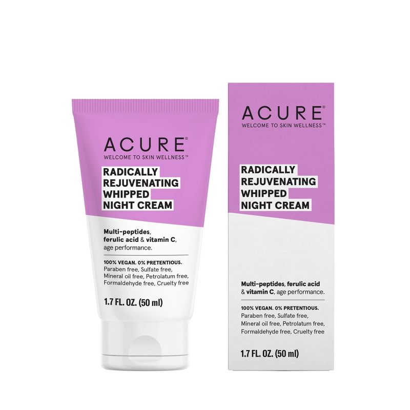 Acure Radically Rejuvenating Whipped Night Cream Facial Moisturizers - 1.7 fl oz