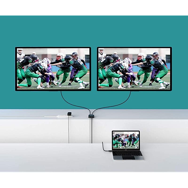 HDMI Splitter 1 in 2 Out, 4K 1X2 HDMI Splitter for Dual Monitors Duplicate/Mirror Only, Supports 3D 4K@30Hz for PS4/Xbox/Fire Stick/Blu-Ray