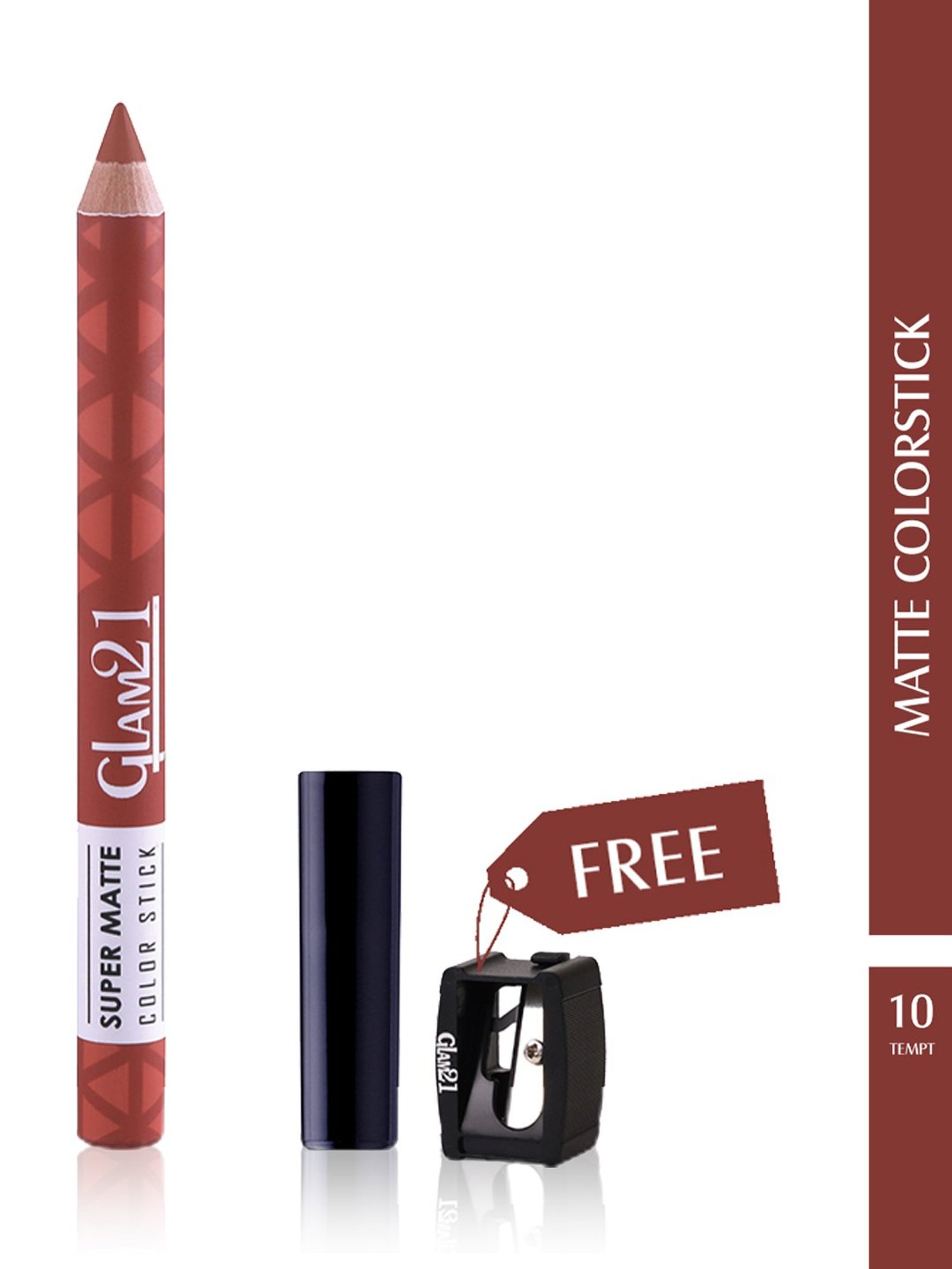 Glam21 Super Matte Color Stick with Sharpener 10 Tempt - 3.5 gm