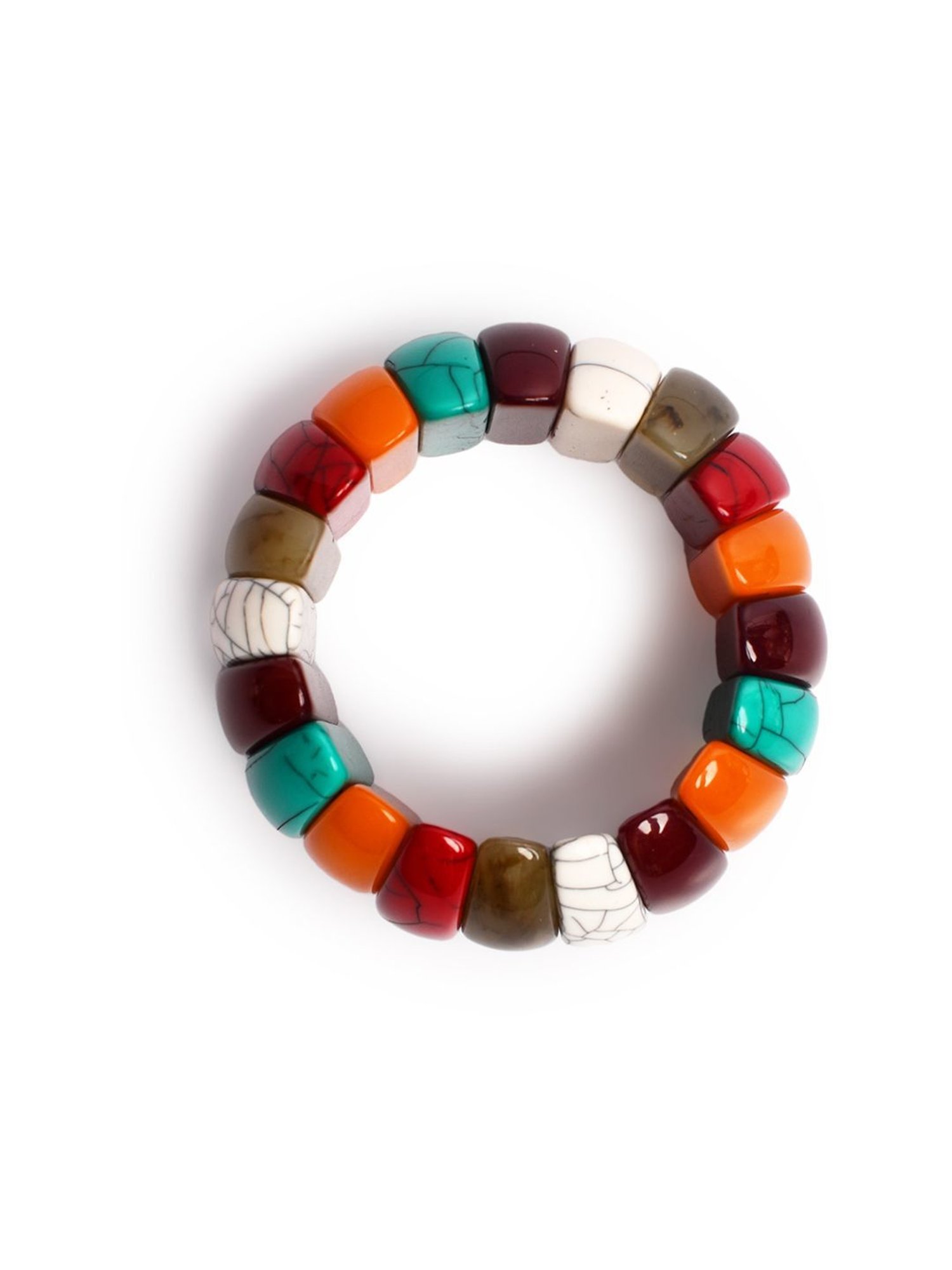 IMLI STREET Multi-Coloured Artificial Beaded Stretchable Bracelet for Women