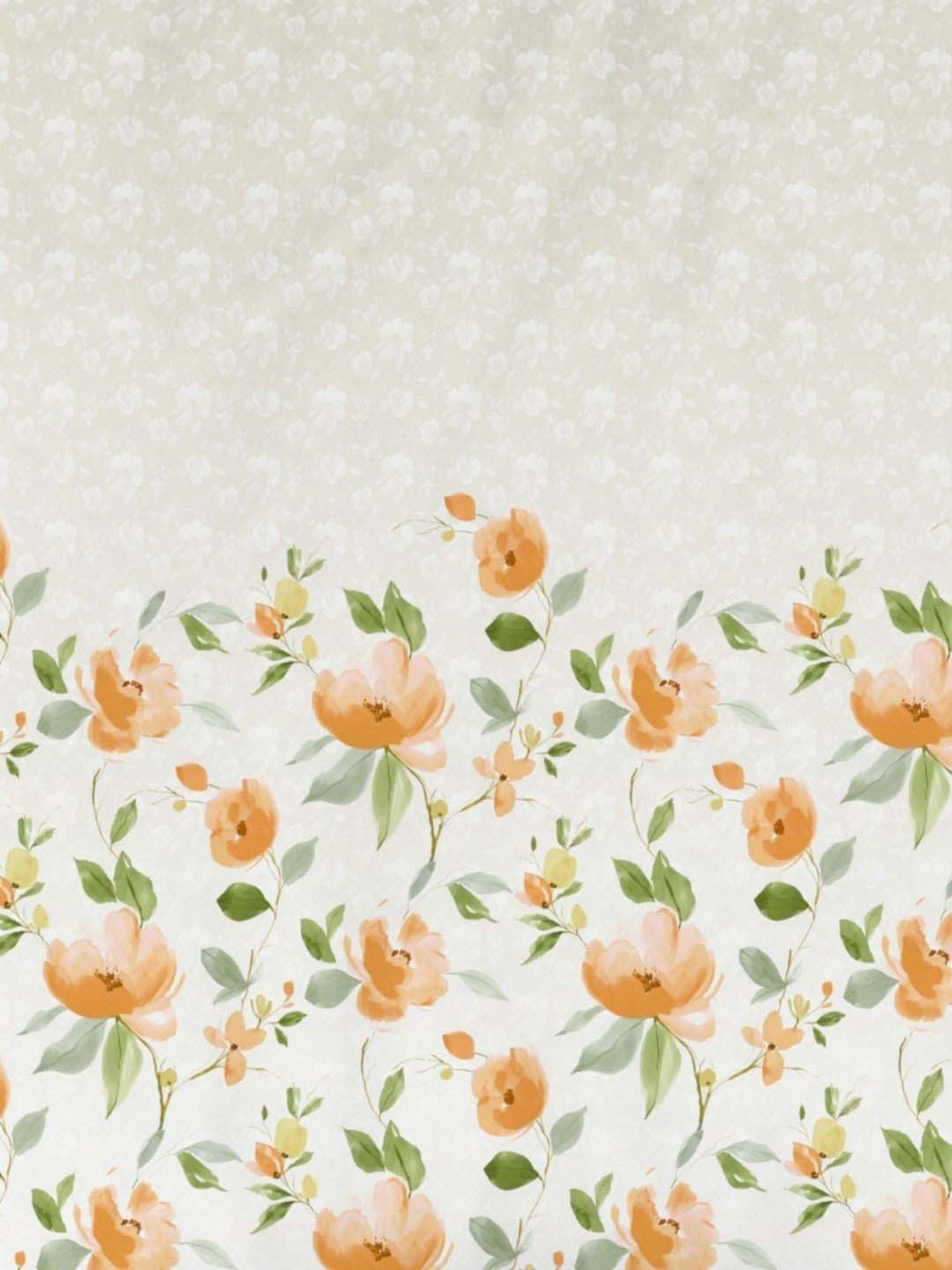 DDecor Syrah Floral Orange Cotton 136 TC Double Bedsheet With 2 Pillow Covers