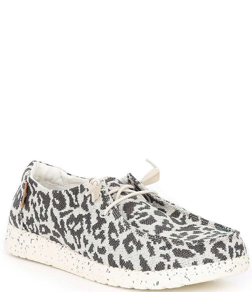 Hey Dude Women's Wendy Woven Cheetah Print Washable Slip-Ons