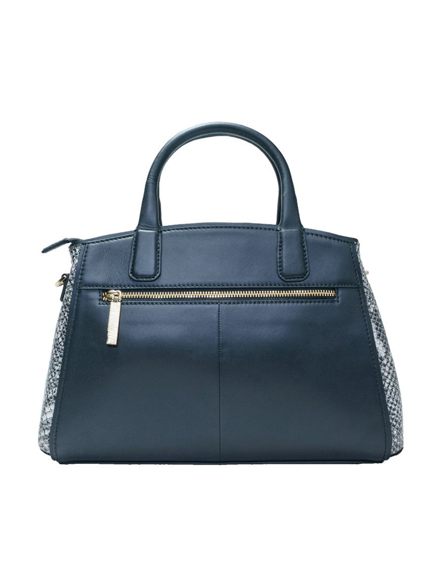 RI2K London Black Vibora Leather Medium Handbag