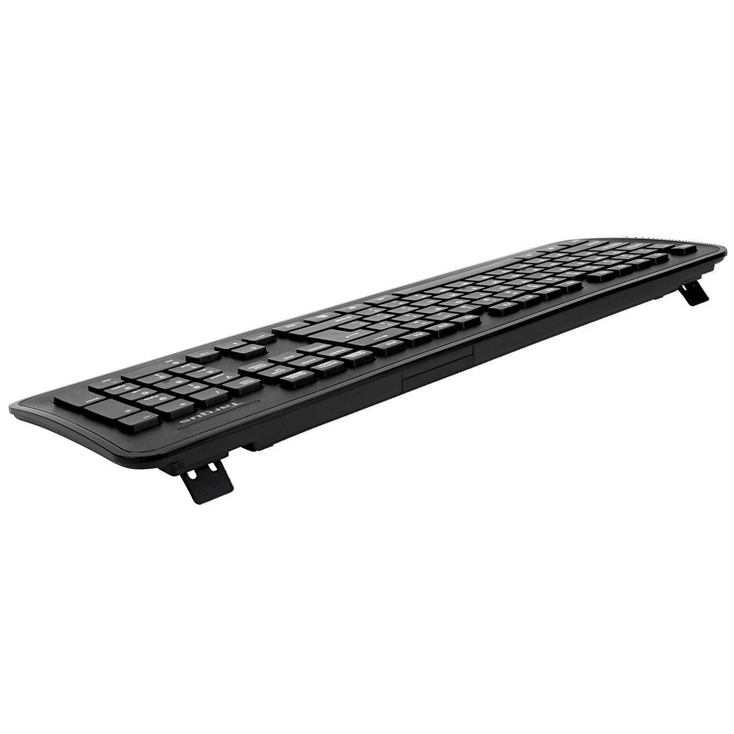 Targus Full-Size Wireless Keyboard PC Mac USB Dongle, 6.13 x 17.88 x 0.76 inches, Black (AKB214TT)