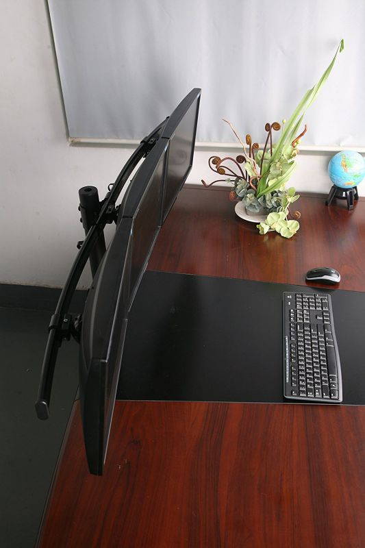 XtremPro Triple Monitors Desk Mount Stand Mount, Adjustable Tilt &plusmn;15&deg;, 360 Rotation, Fits 3 Screens 13" to 27" - Black (41024)