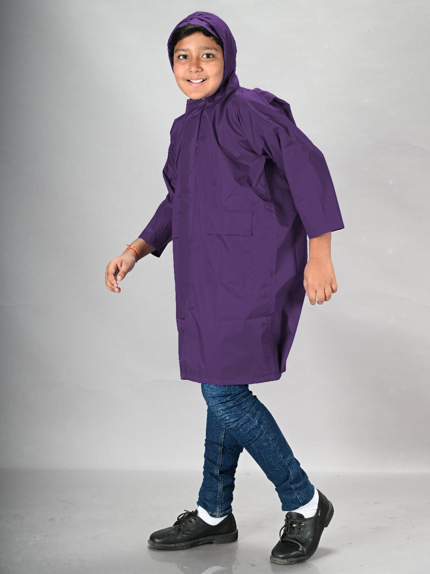 Little Surprise Box Kids Pink Printed Full Sleeves Raincoat