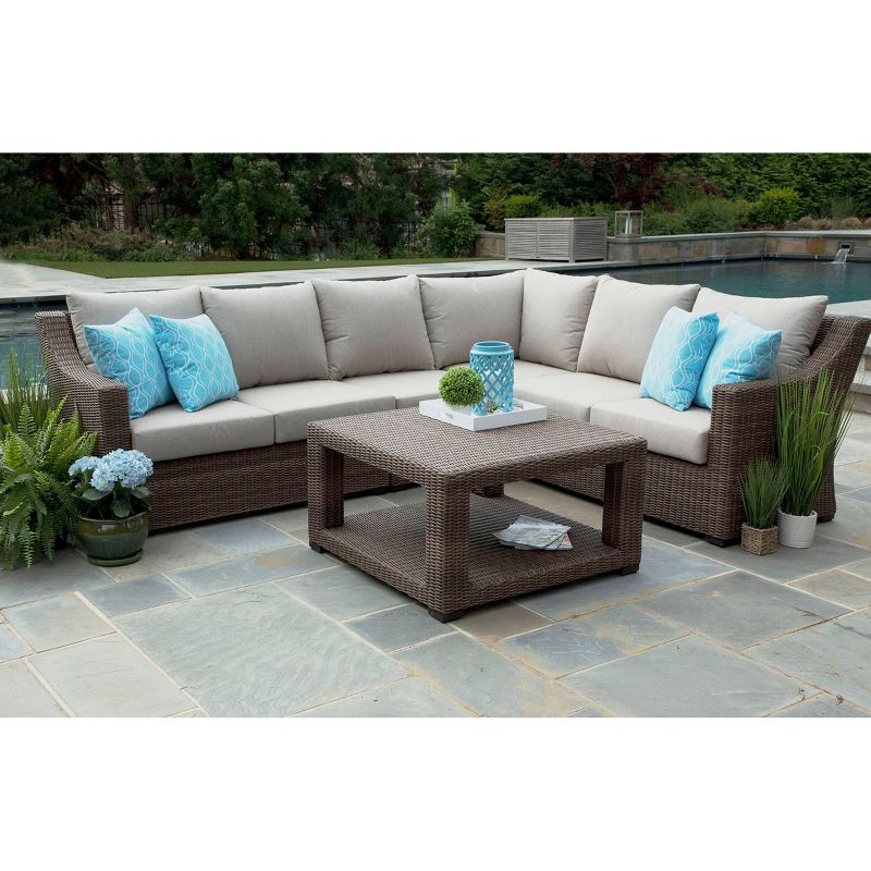 Alder 5pc Sunbrella Sectional Set Beige - Canopy Home and Garden