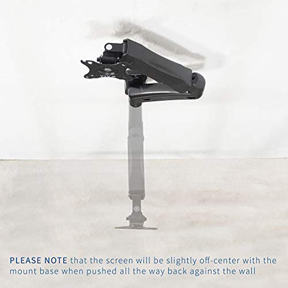 VIVO Black Gas Spring Extended Arm Full Motion Articulating Monitor Wall Mount for 17" to 27" Screens (MOUNT-V001G)