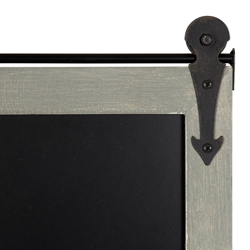 22" x 32" Cates Barn Door Wood Framed Chalkboard Rustic Brown - Kate and Laurel