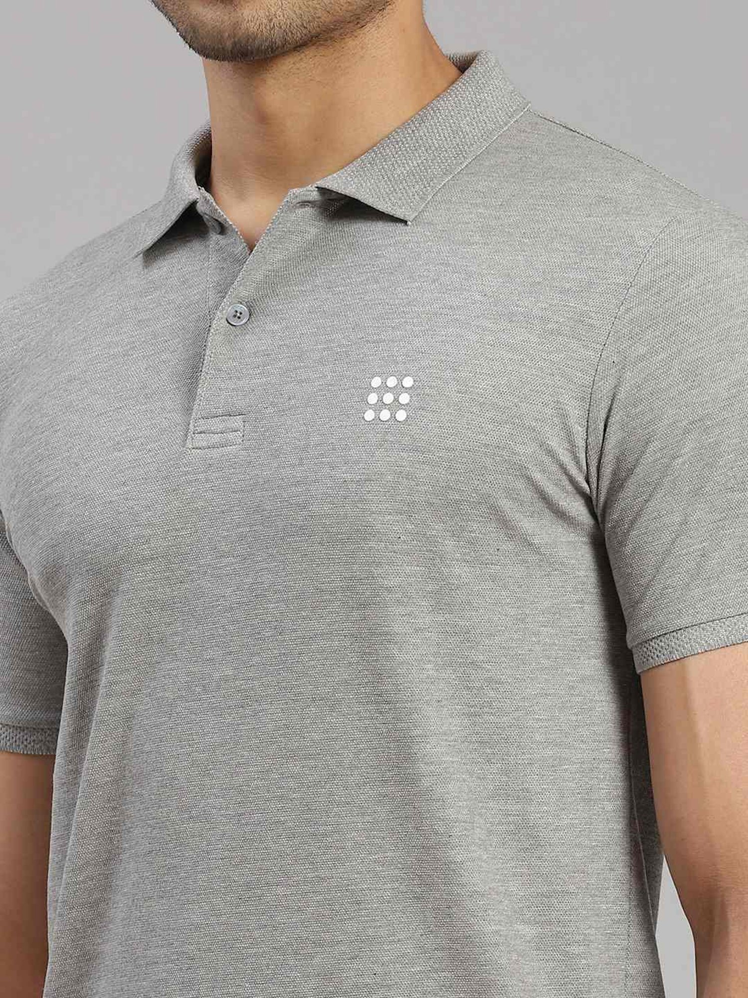 Rock.It Grey Smart Fit Polo T-Shirt