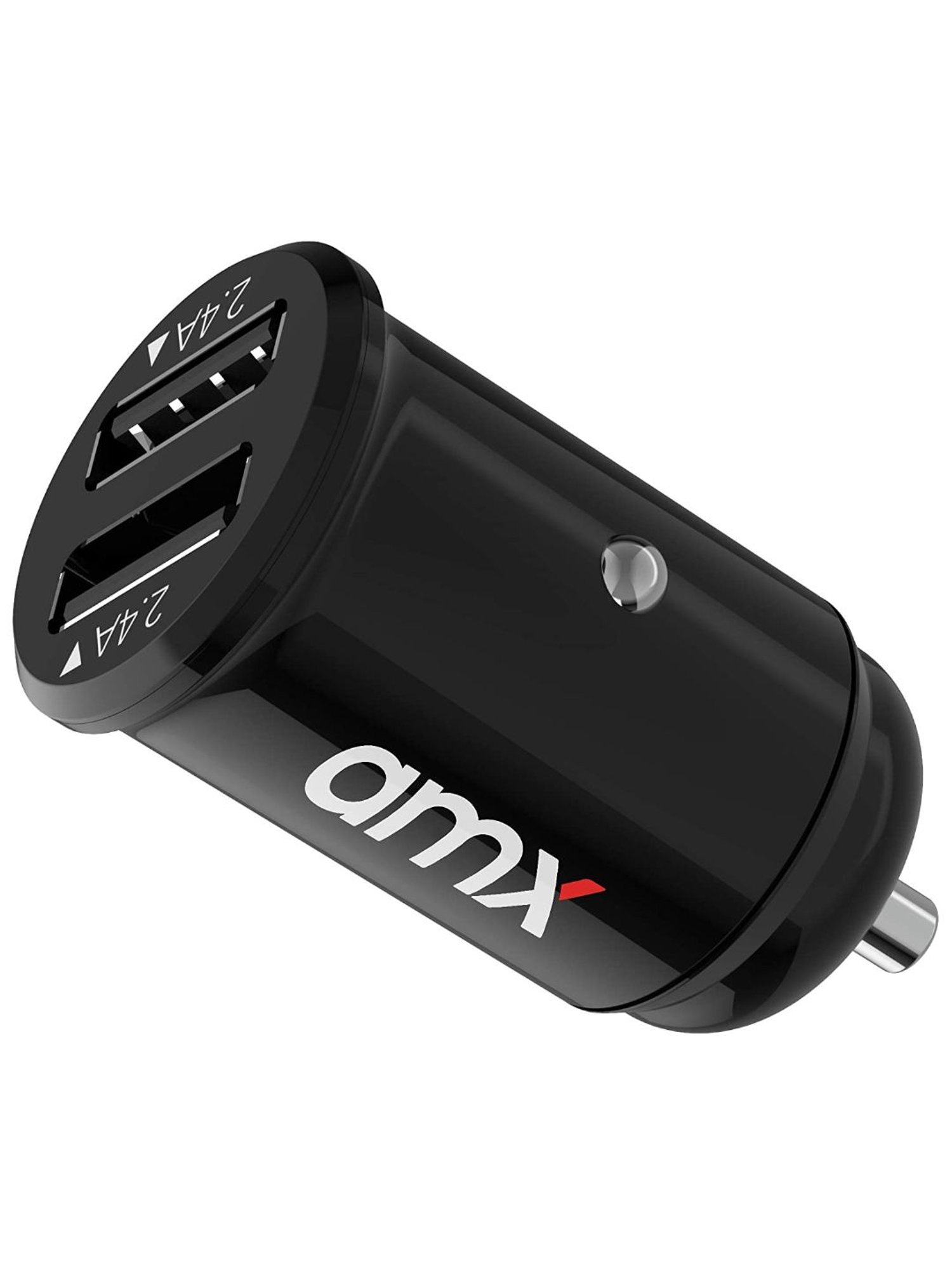 AMX P1 Atom Car Charger 4.8A/24W 2 Port with Micro USB Cable (Black)