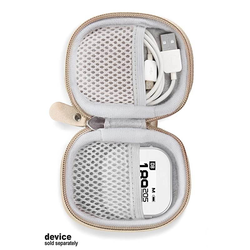 Golf GPS Case by  Specially Designed for GolfBudy Voice Voice 2 Bushnell NeoGhost Mesh Pouches on Both lid and Base for GPS and Cable separatedly Gold