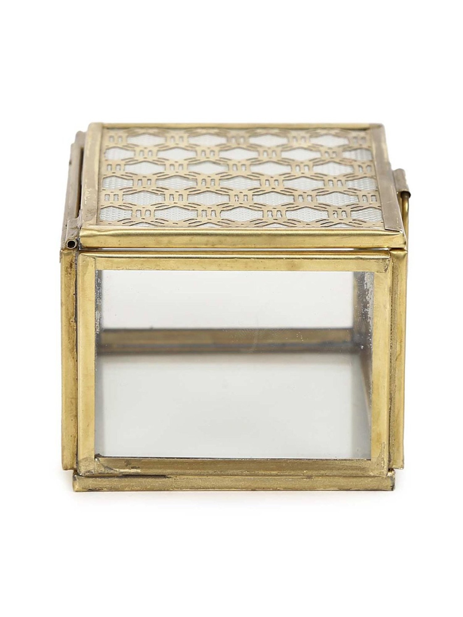 Home4U Gold Glass Large Kaori Antique Box