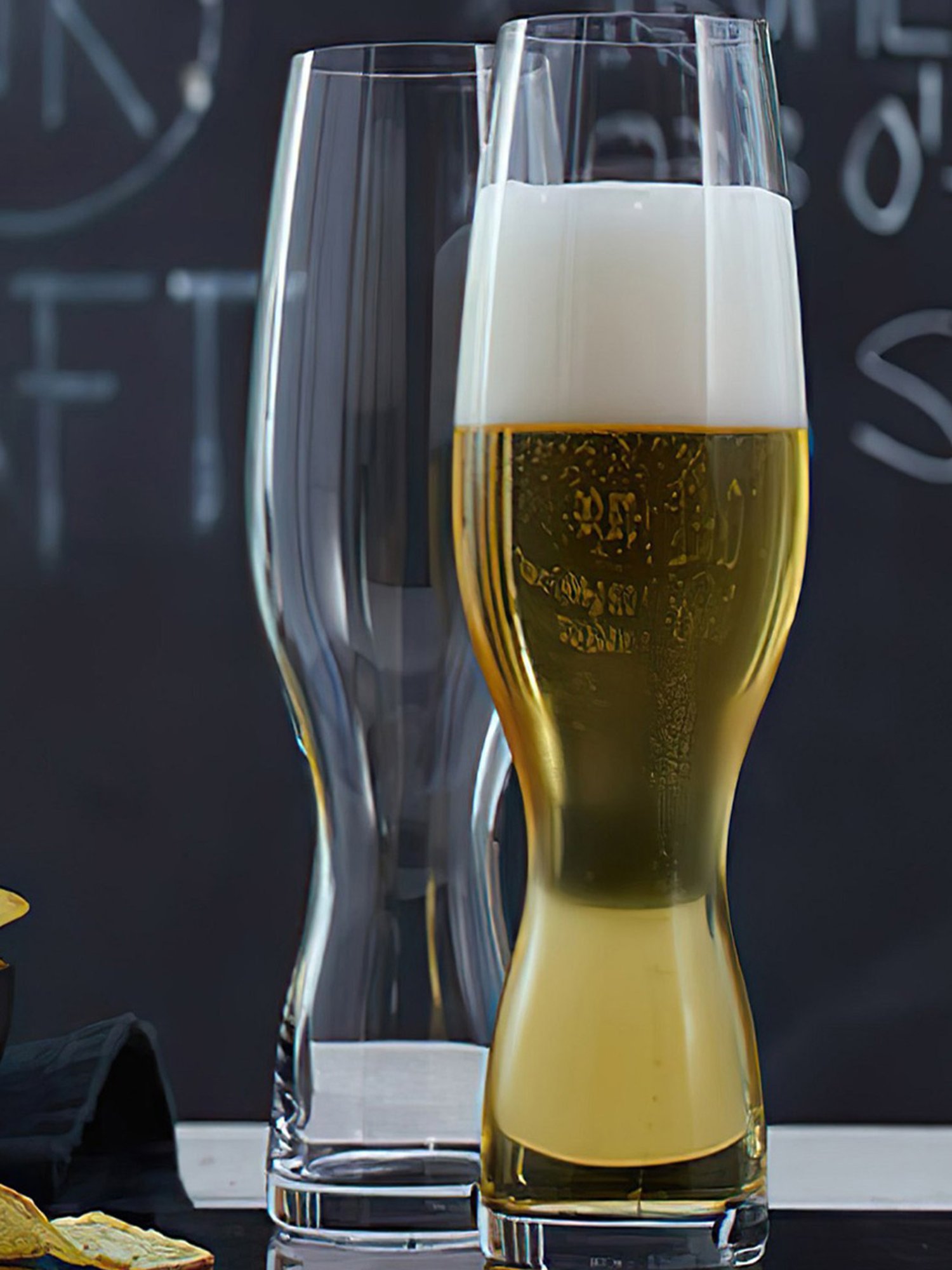 Melbify Craft Transparent Glass Tall Beer Glass (500ml) - Set of 2