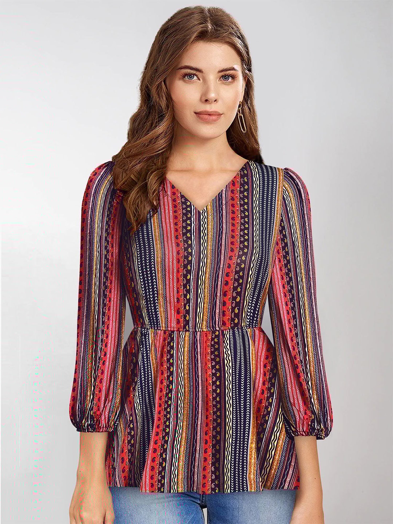 KERI PERRY Multicolor Printed Top