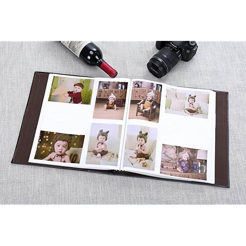 Photo Album 4x6 1000 Photos, Large Capacity Wedding Family Leather Cover Picture Albums Holds Horizontal and Vertical 4x6 Photos with Black Pages(Black)