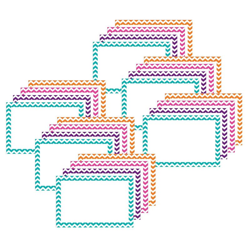 6pk 75 per pack 4" x 6" Blank Border Index Cards Chevron Assorted Colors - Top Notch Teacher Products