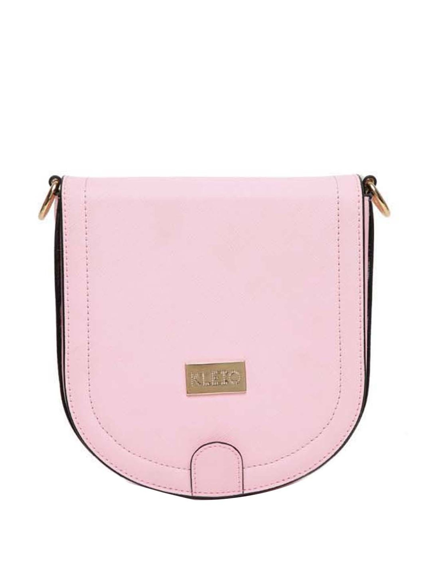KLEIO Pink Solid Small Sling Handbag
