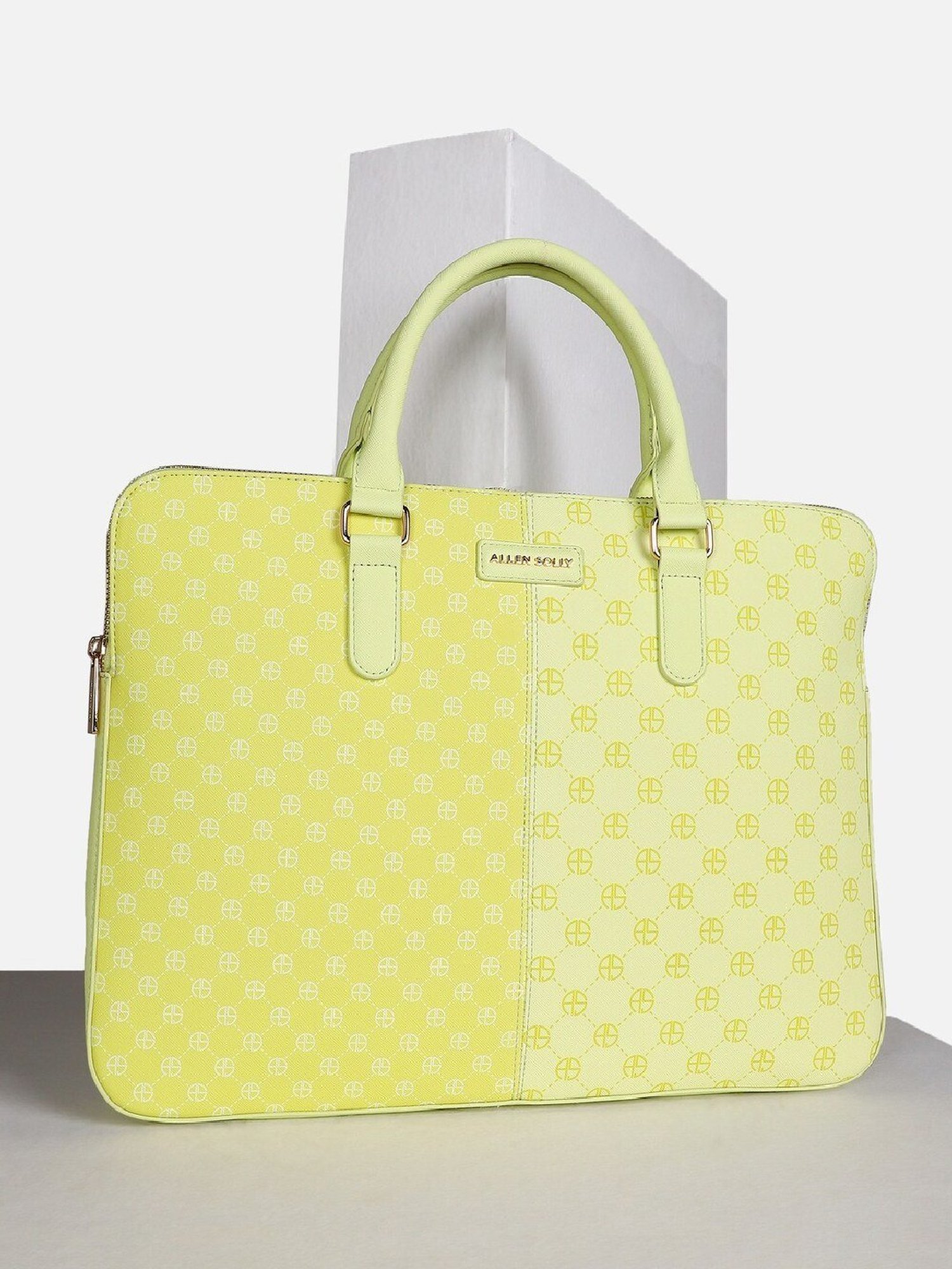 Allen Solly Green PU Laptop Messenger Bag