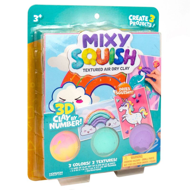 Mixy Squish 3D Clay by Number Mermaid, Rainbow and Unicorn - Horizon Group