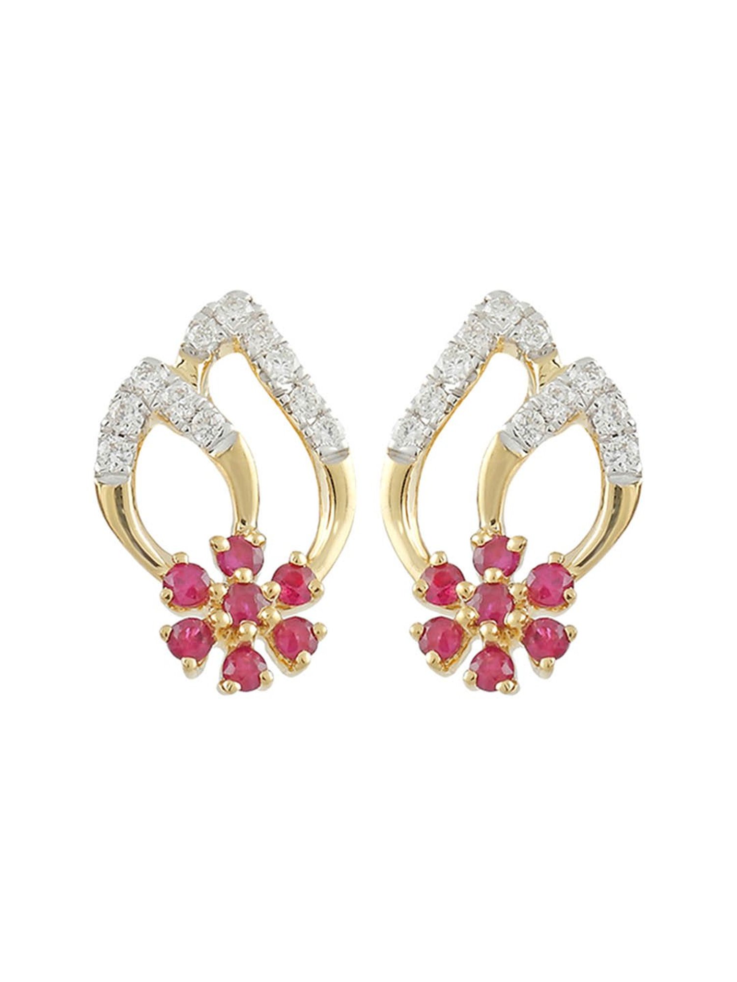 Waman Hari Pethe Jewellers 18k Gold & Diamond Earrings