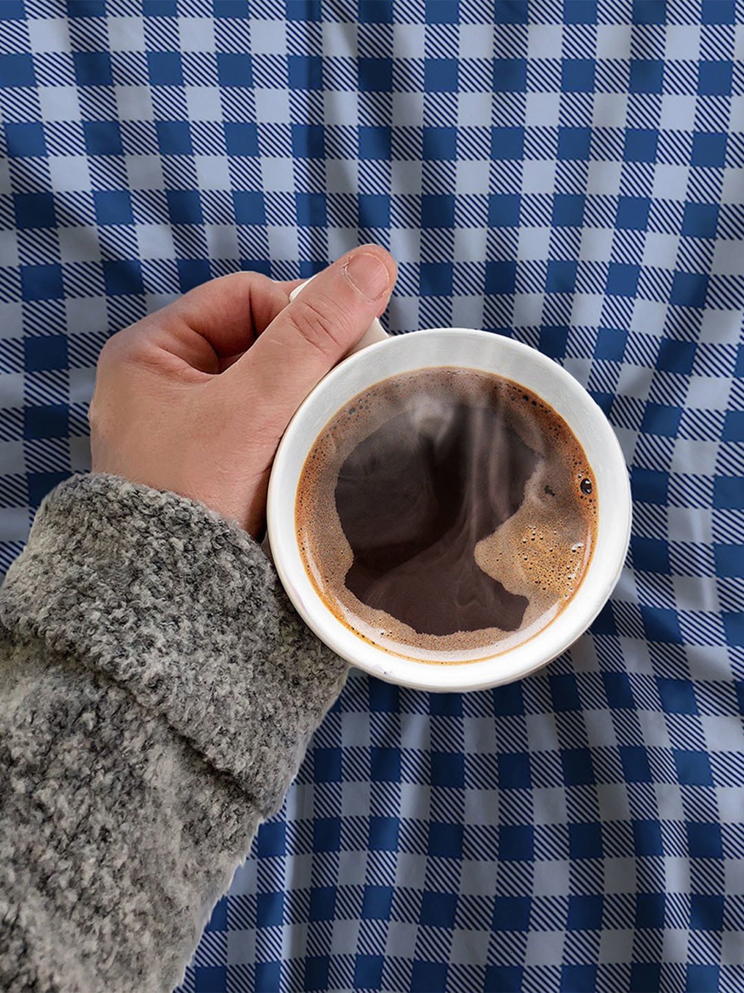 Stoa Paris Urbain Geometric Blue 230 TC Microfibre King Duvet Cover with 4 Pillow Covers