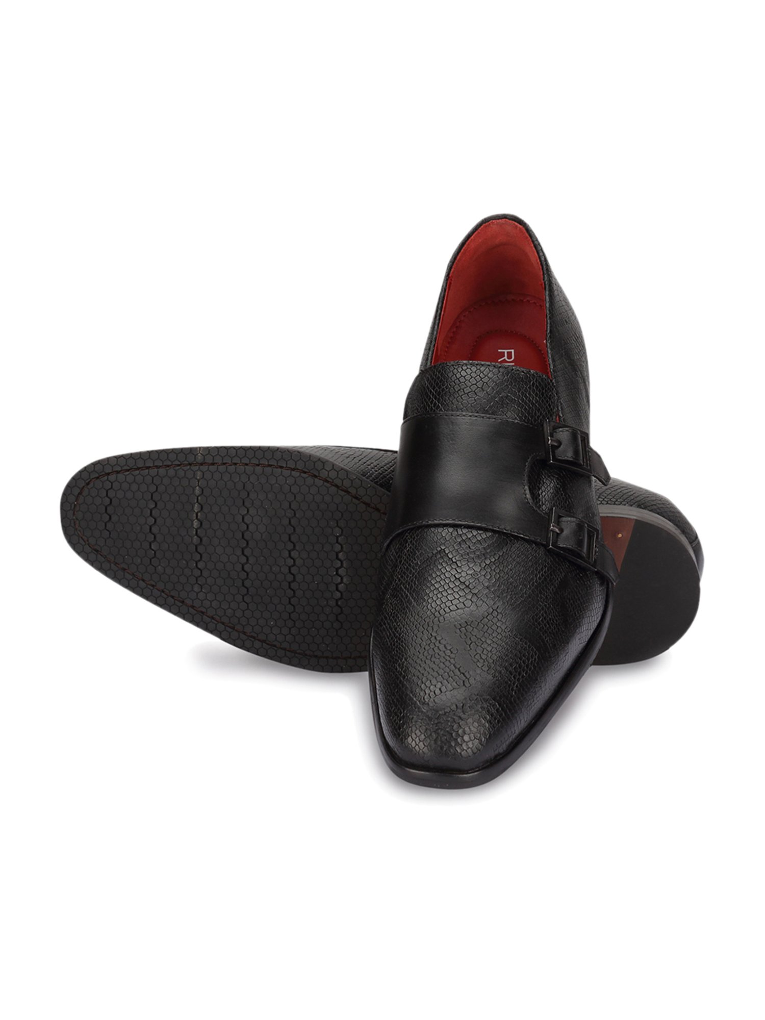Ruosh Men's Black Casual Loafers
