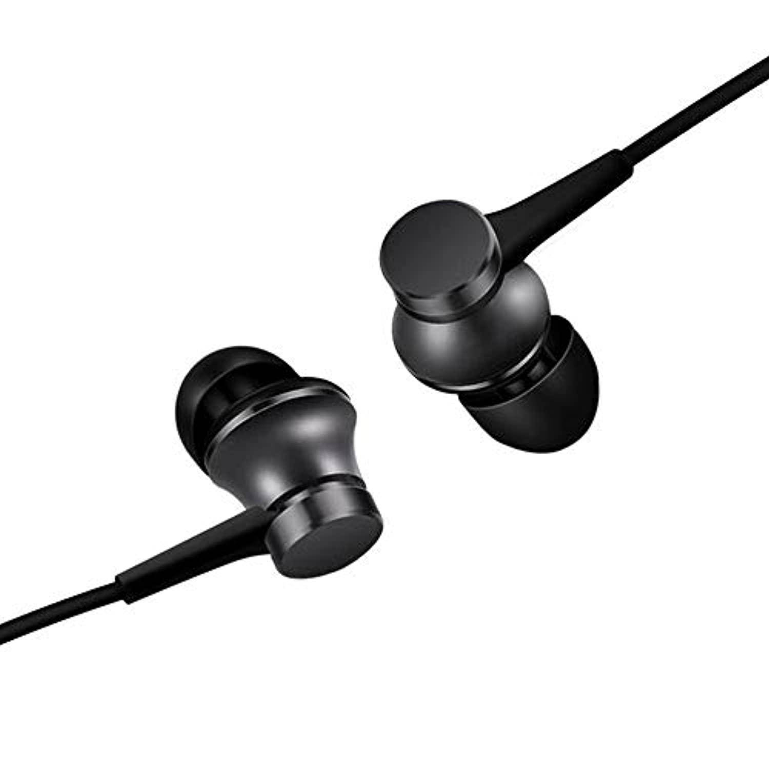 xiaomi piston in-ear headphones earphones earbuds headset with remote & mic - 2017 colorful fresh edition (black)